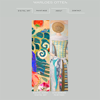 Website homepage van Marloes Otten met twee kunstwerken