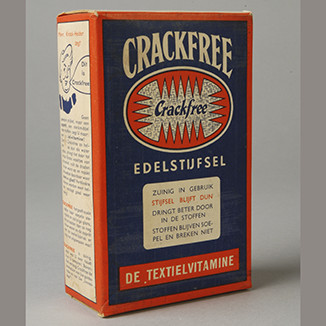 Originele foto van een crackfree verpakking uit de jaren vijftig afkomstig van het museum Rotterdam