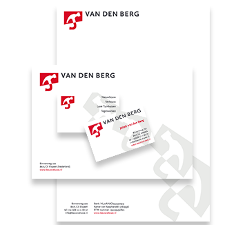 Logo, Visitekaartjes, Briefpapier, Reclamebord voor Bouwveluwe van den Berg, Krekwerk